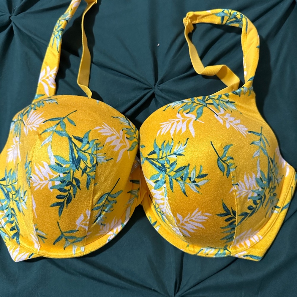 Cacique Yellow Floral Bra